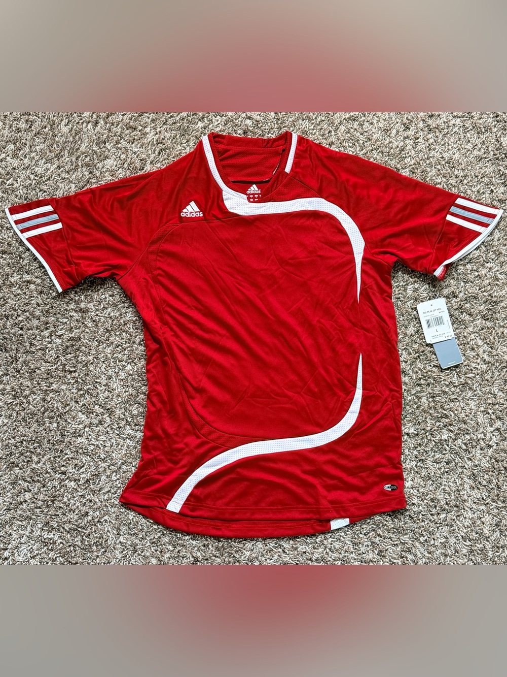 BNWT Adidas Red & White Short-Sleeve Women’s Size L Soccer Jersey
